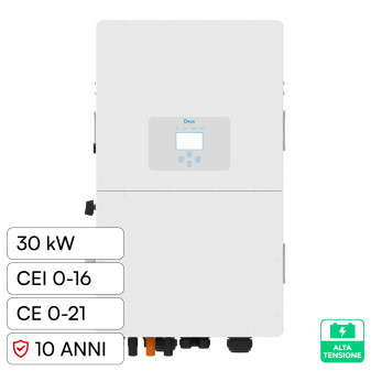 V-Tac Deye Inverter Trifase Ibrido On-Grid / Off-Grid 30kW IP65 10 Anni...