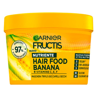 Garnier Fructis Hair Food Banana Maschera Triplo Uso Nutriente Vegana per...