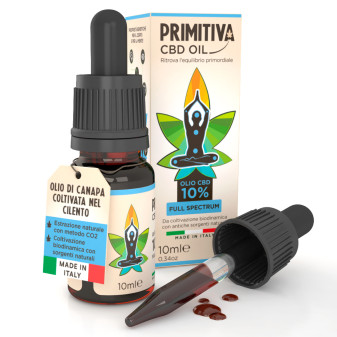 Primitiva Olio CBD 10% Estratto di Canapa Naturale ad Ampio Spettro...