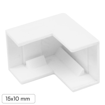 Elmark Angolo Esterno a L per 2 Canaline Passacavi 15x10mm in Plastica Bianca...