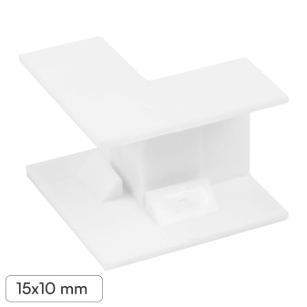 Elmark Angolo Interno a L per 2 Canaline Passacavi 15x10mm in Plastica Bianca...