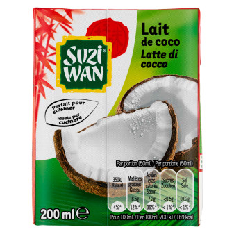 Suzi Wan Latte di Cocco Ideale per Cucinare - Brick da 200ml