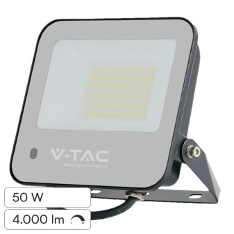 V-Tac VT-44053 Faro LED Floodlight 50W IP65 Colore Nero Impermeabile...