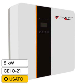 V-Tac Inverter Fotovoltaico Monofase Ibrido On-Grid / Off-Grid 5kW IP65 con...