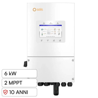 V-Tac Solis Inverter Monofase Ibrido On-Grid / Off-Grid 6kW IP66 Garanzia 10...