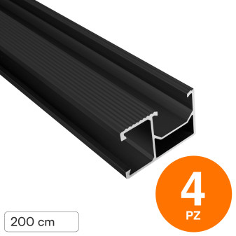 V-Tac Binario in Alluminio 200cm per Pannelli Solari Fotovoltaici Colore Nero...