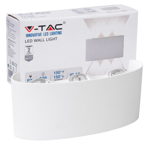 VT-846 Lampada LED da Muro 5W Wall Light Bianca 6 LED SMD IP65 V-Tac VT-846 Lampada LED da Muro 5W Wall Light Bianca 6 LED SMD IP65 V-Tac