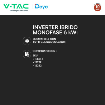 Inverter Ibrido 6kW IP65 per Impianto Fotovoltaico V-Tac