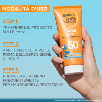 Garnier Ambre Solaire Kids Protect Protezione Latte SPF 50+ Molto Alta