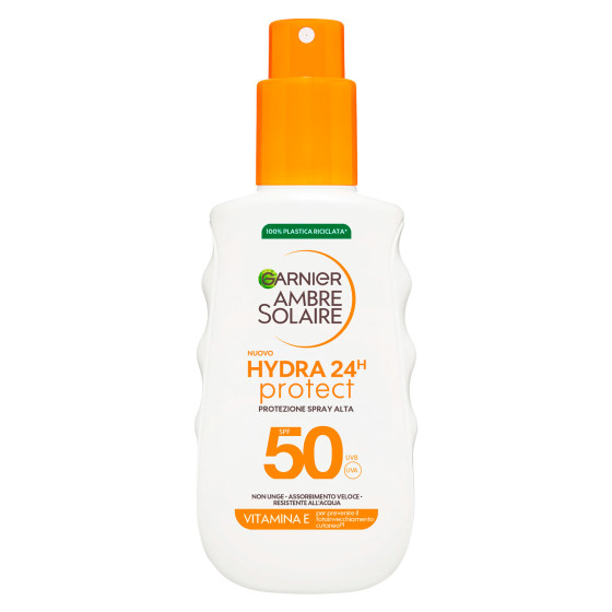 Garnier Ambre Solaire Hydra 24H Protect Protezione Spray Alta SPF 50 Garnier Ambre Solaire Hydra 24H Protect Protezione Spray Alta SPF 50