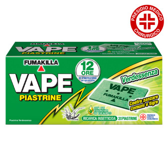 Piastrine di Ricarica Verdessenza contro Zanzare Comuni e Tigre Vape