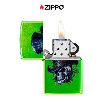 Accendino Zippo mod. 46709 Top Hat Skull Design