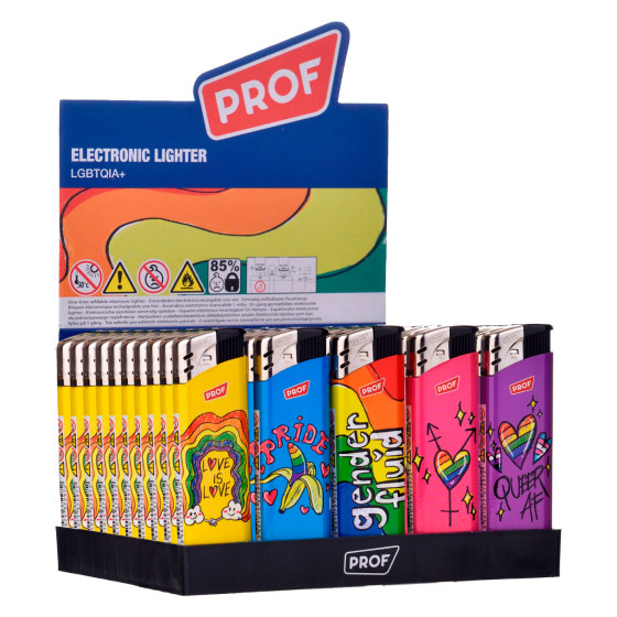 Accendini Maxi Elettronici Prof Fantasia LGBTQIA+ Box da 50 Accendini Maxi Elettronici Prof Fantasia LGBTQIA+ Box da 50