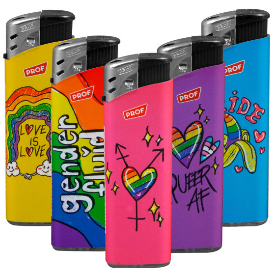 Accendini Maxi Elettronici Prof Fantasia LGBTQIA+ Serie da 5 Accendini Maxi Elettronici Prof Fantasia LGBTQIA+ Serie da 5