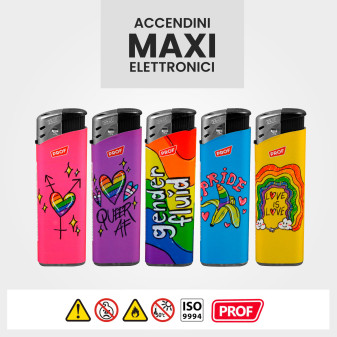 Accendini Maxi Elettronici Prof Fantasia LGBTQIA+ Serie da 5