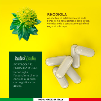 RadiciVitalia Rhodiola Rosea Forte 500mg Integratore per Buon Umore