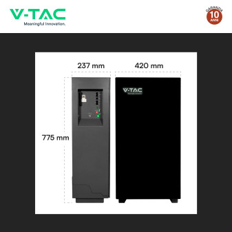 V-Tac Batteria BMS LiFePO4 51,2V 200Ah 10,24kWh Colore Nero