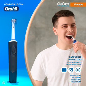 CliniCaps PinPoint Testine Spazzolino Elettrico Setole Precise