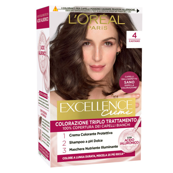 L'Oréal Paris Excellence Creme Capelli Bianchi 4 Castano L'Oréal Paris Excellence Creme Capelli Bianchi 4 Castano
