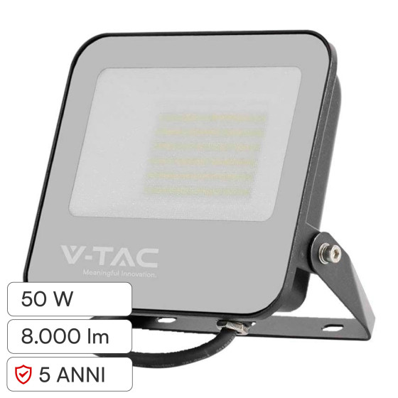 V-Tac VT-44051 Faro LED 50W Faretto SMD IP65 160 lm/W V-Tac VT-44051 Faro LED 50W Faretto SMD IP65 160 lm/W