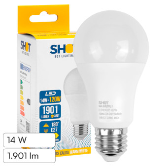Bot Lighting Shot Lampadina LED E27 14W Goccia A60 SMD