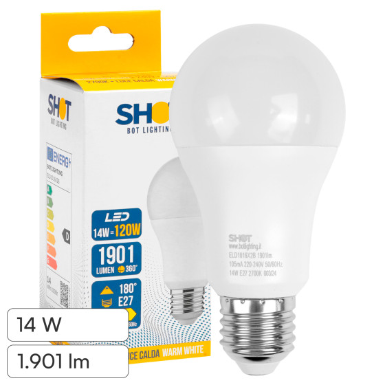 Bot Lighting Lampadina LED E27 14W Goccia A60 SMD Bot Lighting Lampadina LED E27 14W Goccia A60 SMD