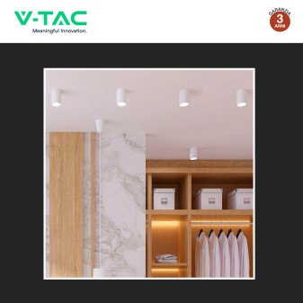 V-Tac VT-802-W Portafaretto Rotondo a Plafone con Portalampada