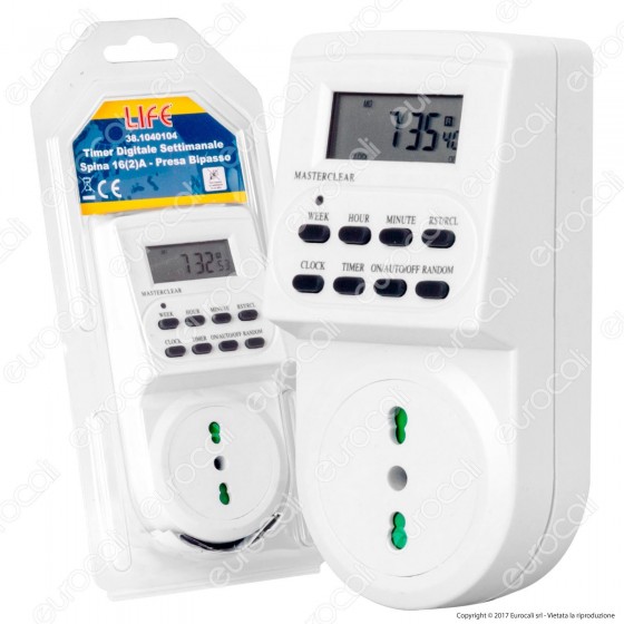 Life Timer Digitale Temporizzatore Settimanale Programmabile Presa Life Timer Digitale Temporizzatore Settimanale Programmabile Presa