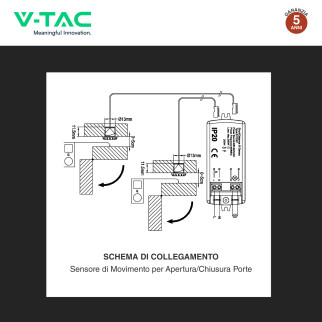 V-Tac VT-81012 Sensore di Movimento a Infrarossi Max 200W IP20