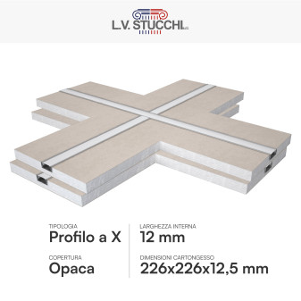 Art 3017 2 Profili a X in Alluminio Copertura Opaca