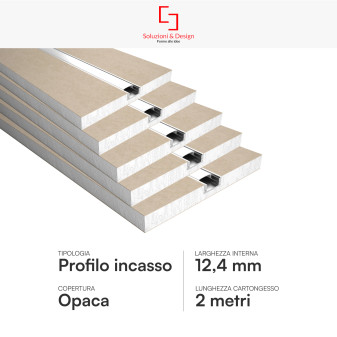 SD290/S12 5 Profili in Alluminio Integrati da 2m per Strisce LED SD