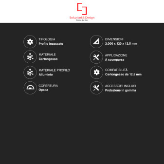 SD290/S12 5 Profili in Alluminio Integrati da 2m per Strisce LED SD