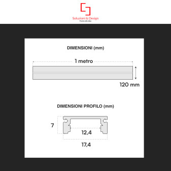 SD290/Slim 5 Profili in Alluminio Integrati da 1m per Strisce LED SD