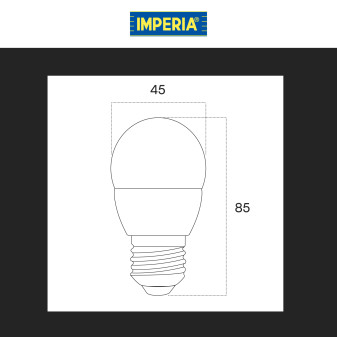 Imperia Lampadina LED E27 9W MiniGlobo G45 SMD Ceramica