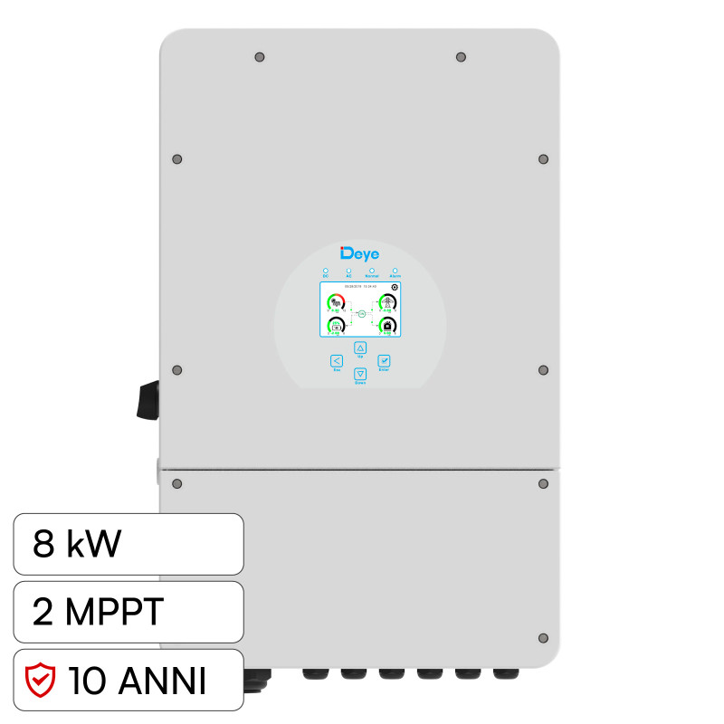 V-Tac Inverter Monofase Ibrido On-Grid / Off-Grid 8kW IP65 V-Tac Inverter Monofase Ibrido On-Grid / Off-Grid 8kW IP65