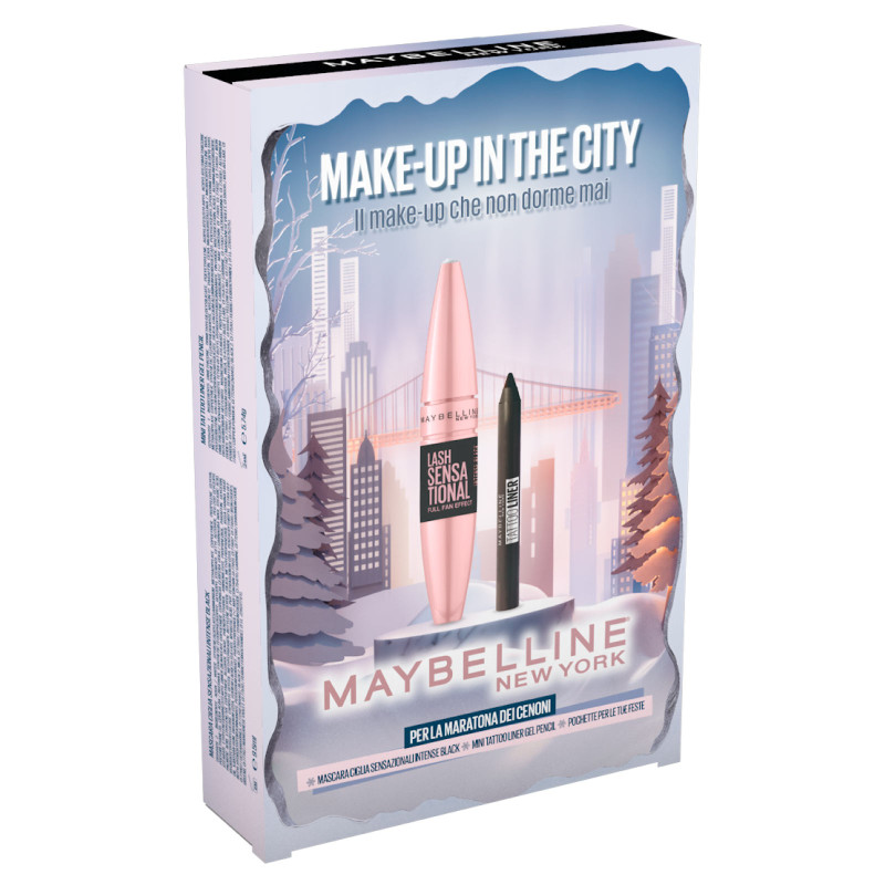 Maybelline New York Make Up in The City Mascara Mini Matita e Pochette