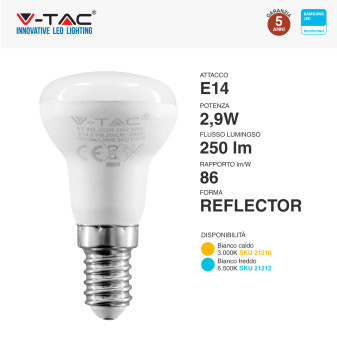 VT-239 Lampadina LED E14 2,9W R39 SMD Chip Samsung V-Tac