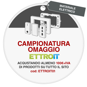 Campionatura Omaggio Ettroit - Supporto + Placca + Bipasso + Falso polo + Interruttore