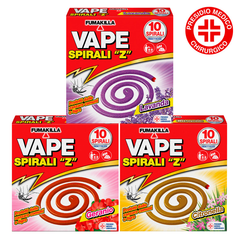 Spirali Z Insetticide contro Zanzare Comuni e Tigre Vape