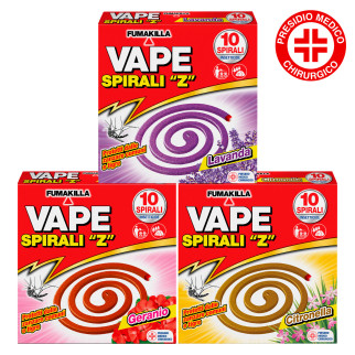 Spirali Z Insetticide contro Zanzare Comuni e Tigre Vape