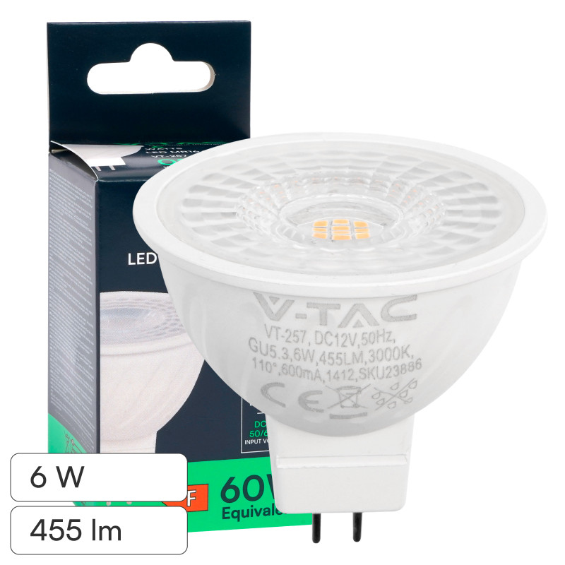 Faretto LED GU5.3 6W MR16 SMD 110° V-Tac