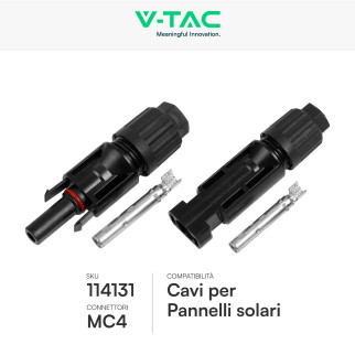 Connettori MC4 per Cavi Pannelli Solari V-Tac Connettori MC4 per Cavi Pannelli Solari V-Tac