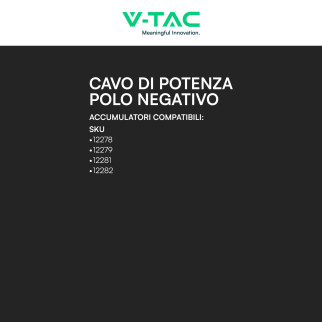 Cavo di Potenza Negativo Colore Nero 2m per Accumulatori