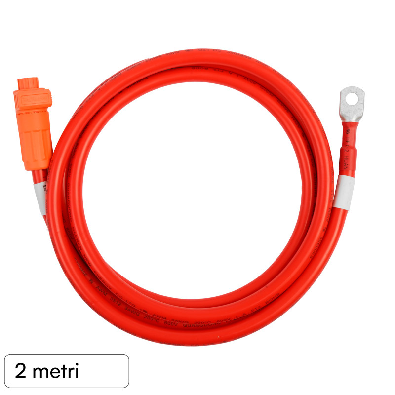 Cavo di Potenza Negativo Colore Nero 2m per Accumulatori