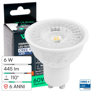 Faretto LED GU10 6W PAR16 SMD Chip CREE V-Tac