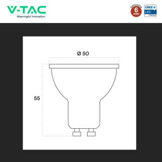Faretto LED GU10 7,5W PAR16 SMD Chip CREE V-Tac