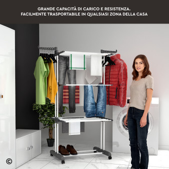 VertiSlim Dry Stendibiancheria Verticale 4 Livelli Salvaspazio Grigio