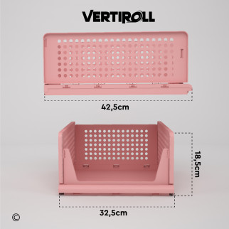 VertiRoll 4 Cassetti Impilabili Scorrevoli Salvaspazio Rosa