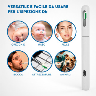 UdiGuard Otoscopio Pulizia Orecchie Rimozione Cerume Colore Bianco