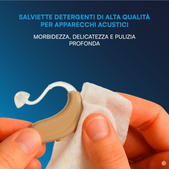 Udiclean Roll-Up Dispenser Pulizia Apparecchi Acustici 100 Salviette